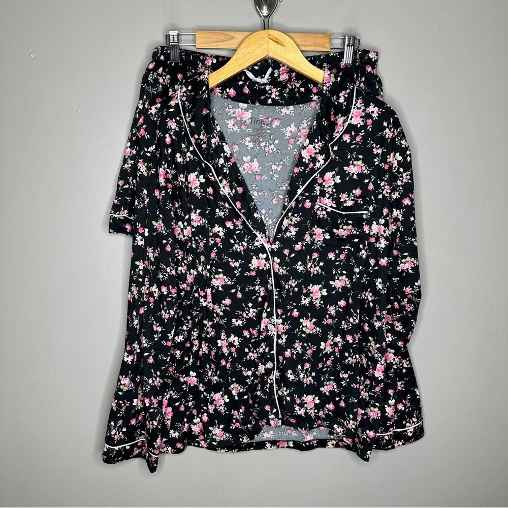 Flora Floral Pajama Set with Pink Flowers